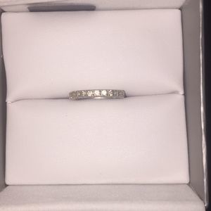 Sterling silver CZ eternity ring size 7 anniversary band channel set